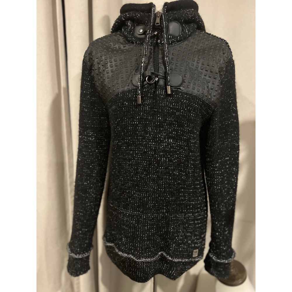 Barabas Women's Quarter Zip Sweater With Hood Large‎